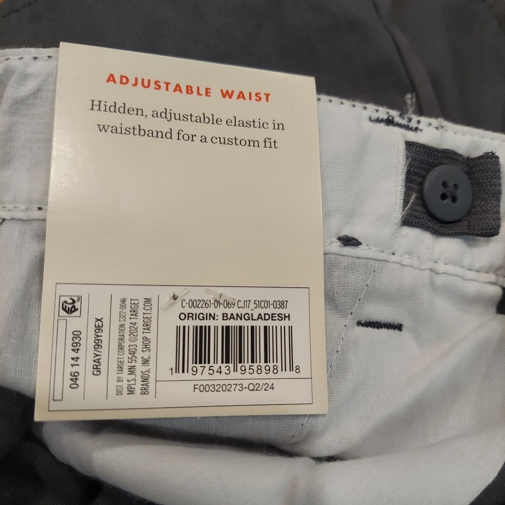 📢 NWT Cat & Jack Charcoal Grey Flat Front Boy Shorts (Size: 7) - Picture 4 of 5